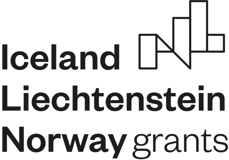 Logo EEA grants – czarne napisy "Iceland, Lichtenstein, Norway" i grafika bez tła